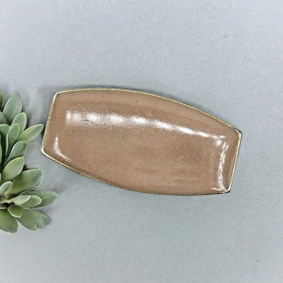 Weekenders Modernist Brooch Pendant Vintage Taupe Enamel Vertical or Horizontal - Picture 11 of 11